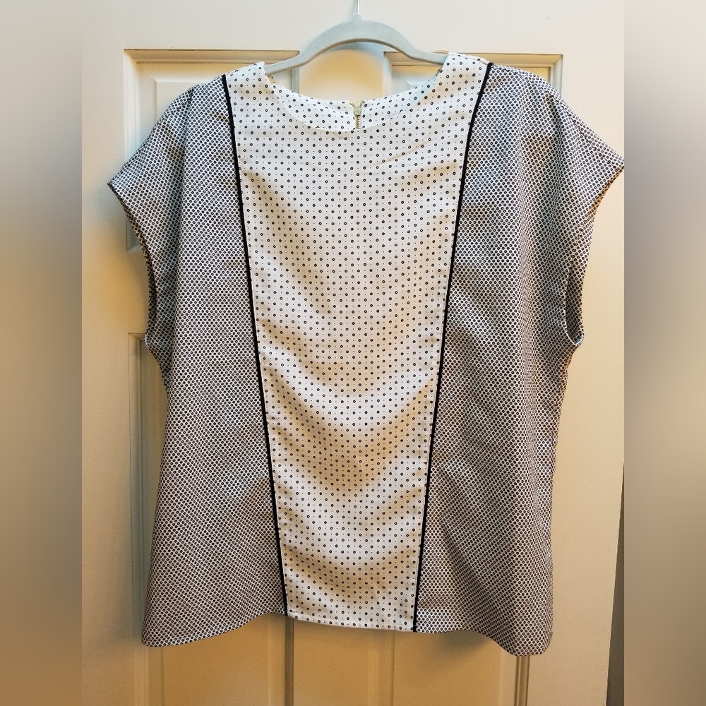 Express Two Toned Polka Dot Blouse